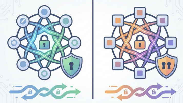 Graphic showing Zigbee vs Z-Wave security encryption comparison for smart home optimization