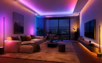 Govee 2026 floor lamp review lineup comparison in a modern living room with ambient RGB lighting and smart home décor