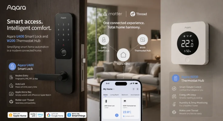 Aqara U400 review smart lock and W200 thermostat hub simplifying smart home automation in a modern connected home