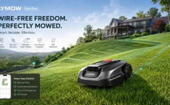 Lymow One Plus Review : robot mower autonomously mowing a large hilly yard with smart wire-free navigation