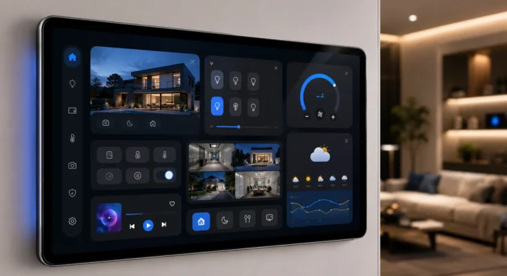 Modern Best Home Assistant Add-Ons dashboard with smart home controls, media widgets, weather, and automation cards